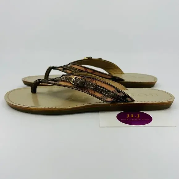 Burberry Women's Aldermary Haymarket Check Flip Flop Sandals Size 39 EU / 9 US - Picture 7 of 15